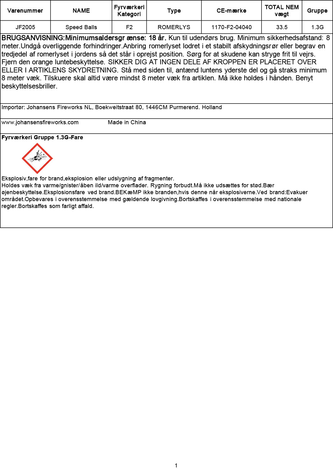Speed Balls 10 stk - krudtbuddies