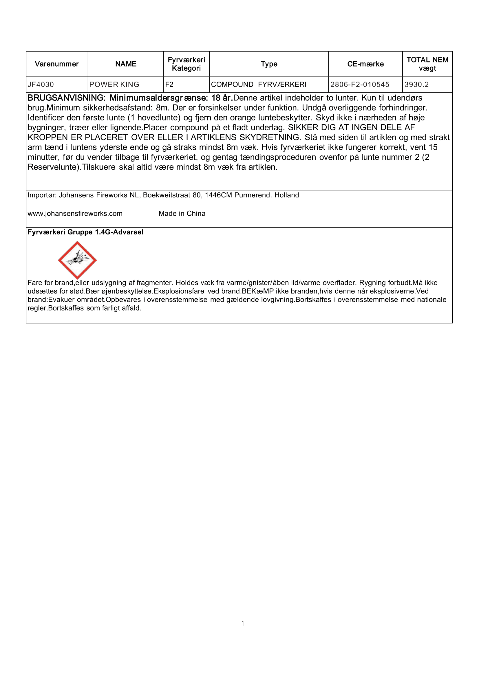 Power King A+B - krudtbuddies