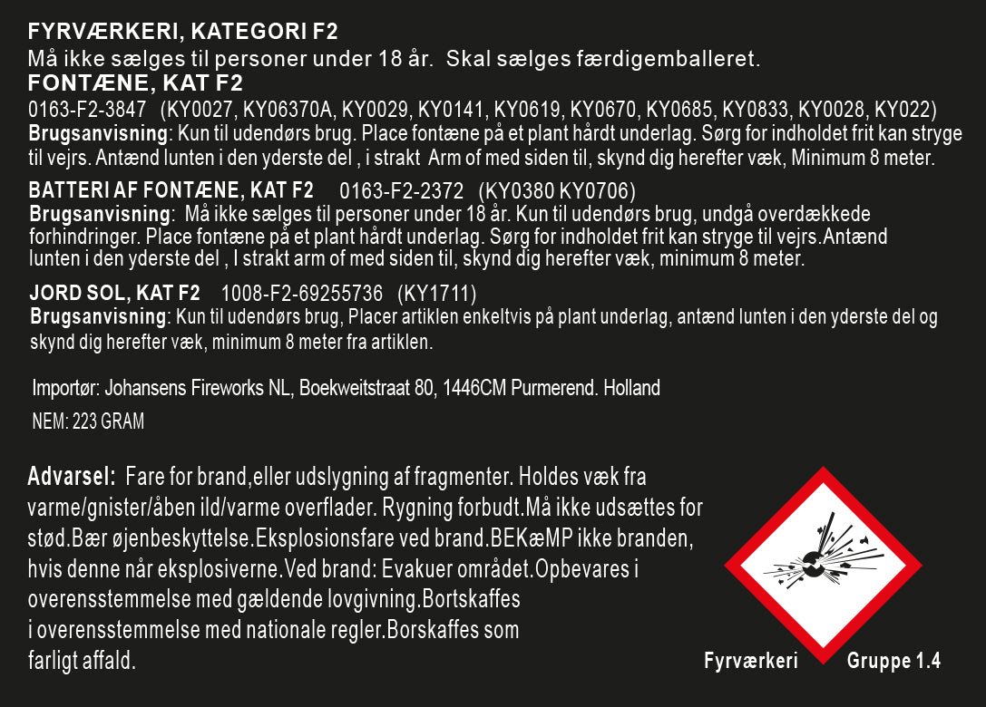 1 meter Sjov - krudtbuddies