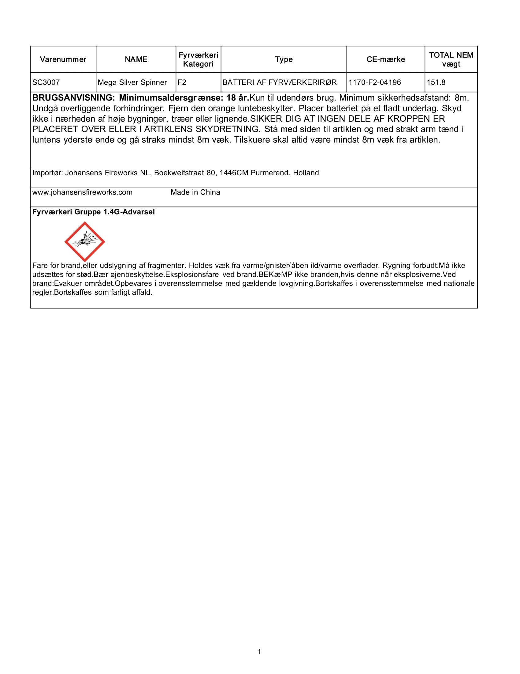 Mega silver spinner - krudtbuddies